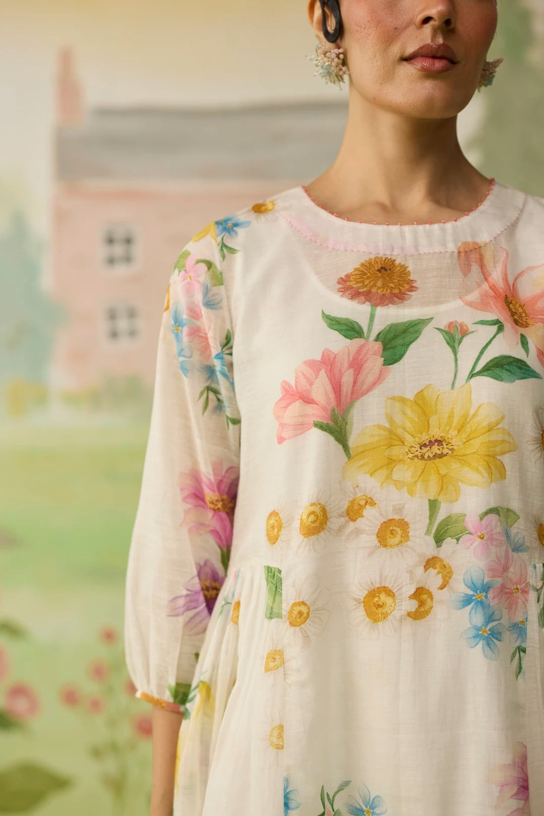 Golden Hour Off-white Long Kurta Set Khadi Silk