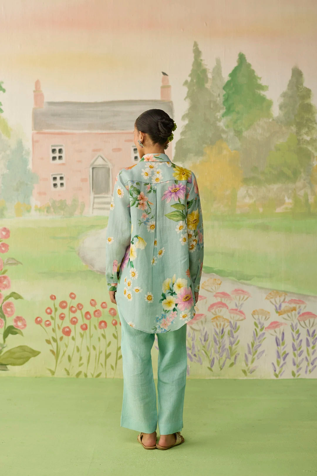 Nice Day Linen Co-ord Set Aqua Blue