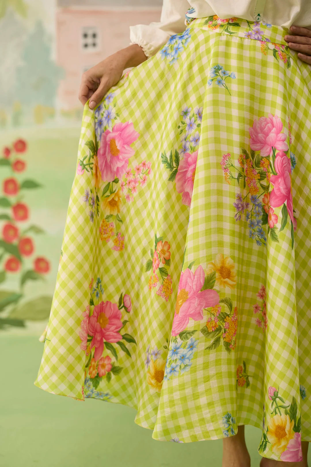 Like a Song Silk Shirt and Skirt Set