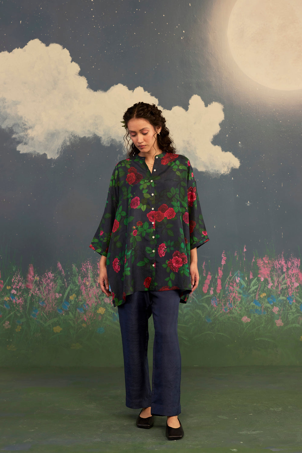 Scarlet Rose Silk Twill Coord Set