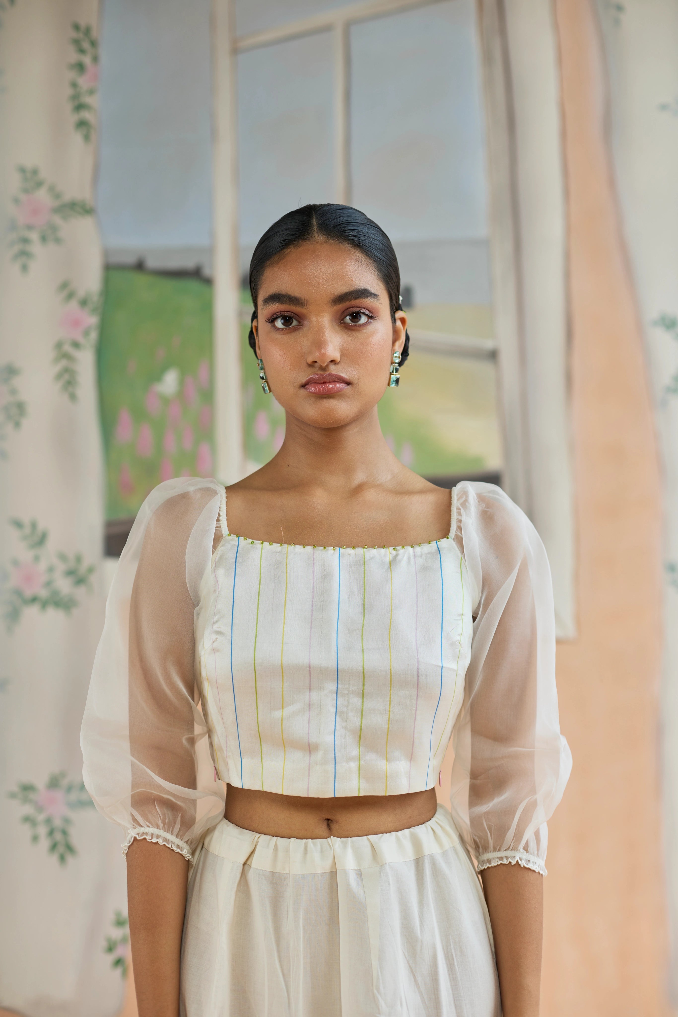 Gentle Stipe Blouse with sleeves