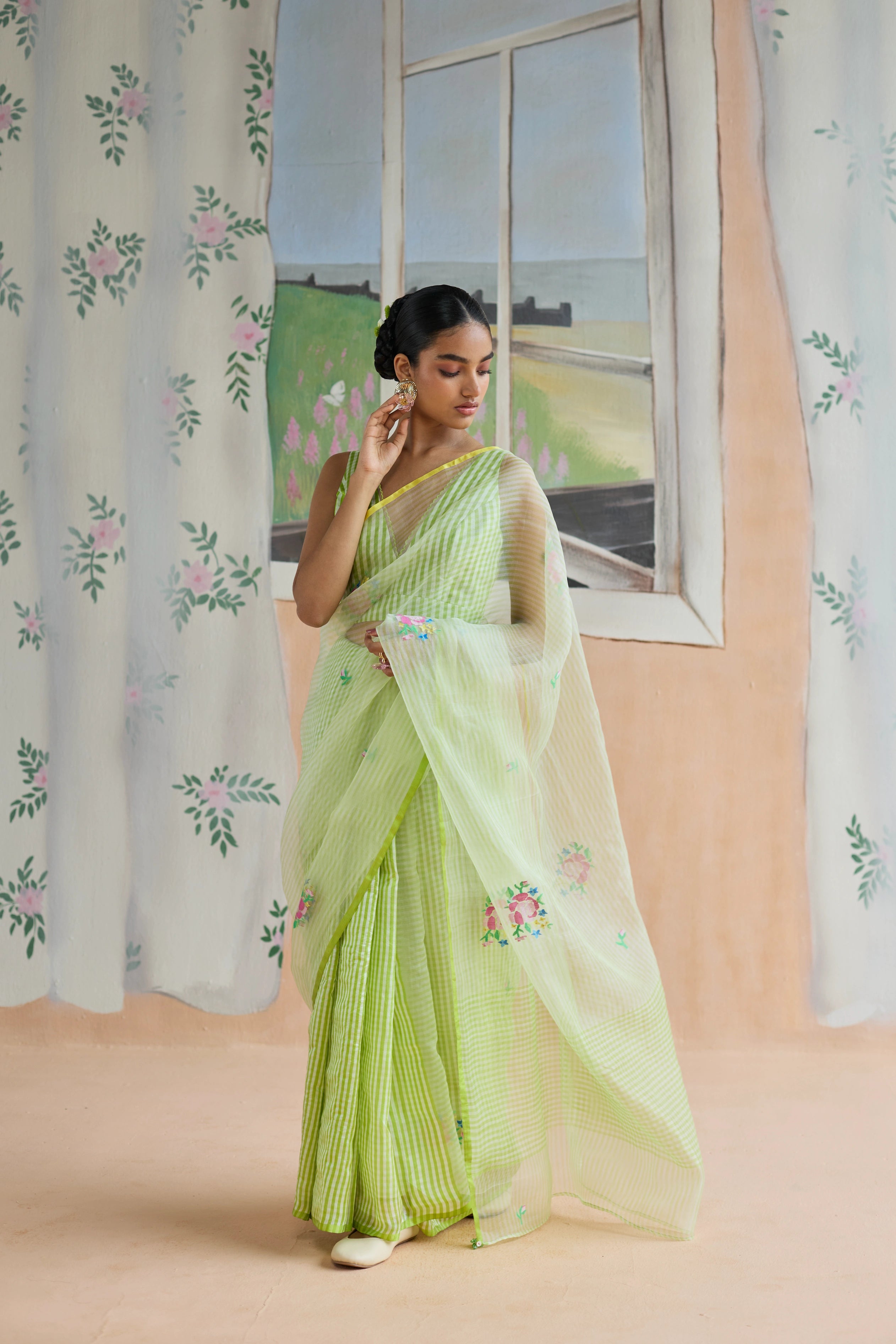 Flower Song Jamdani Sari