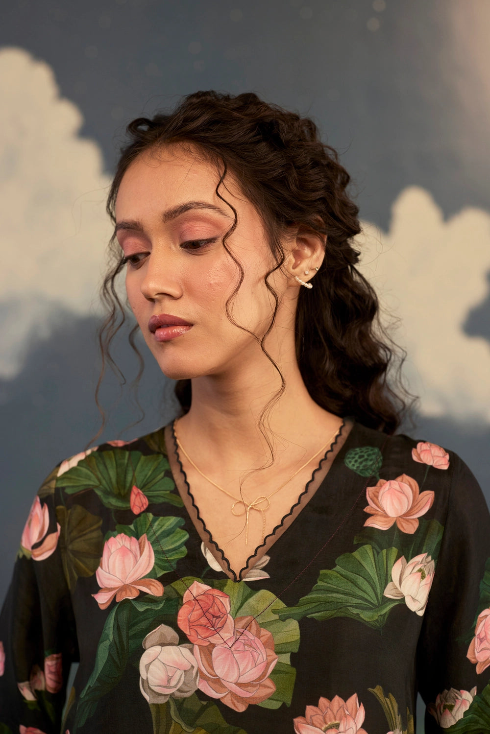 Lotus Citrus Long Kurta Set Bamboo Silk