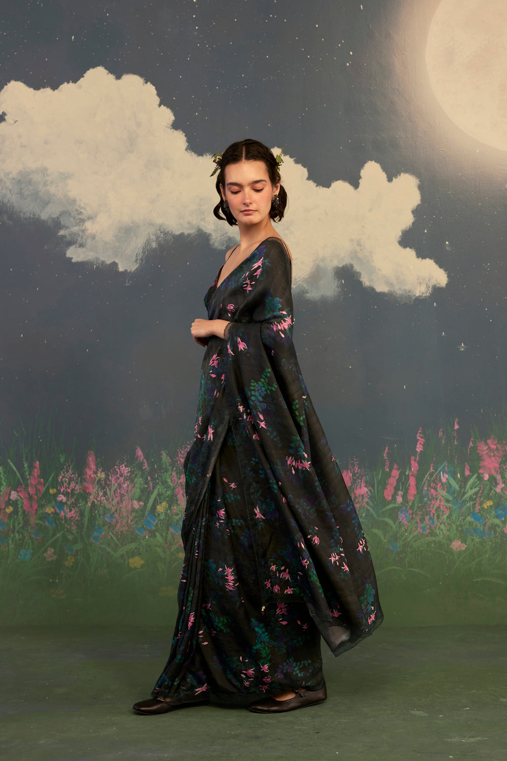 Fuchsia Mulberry Silk Sari