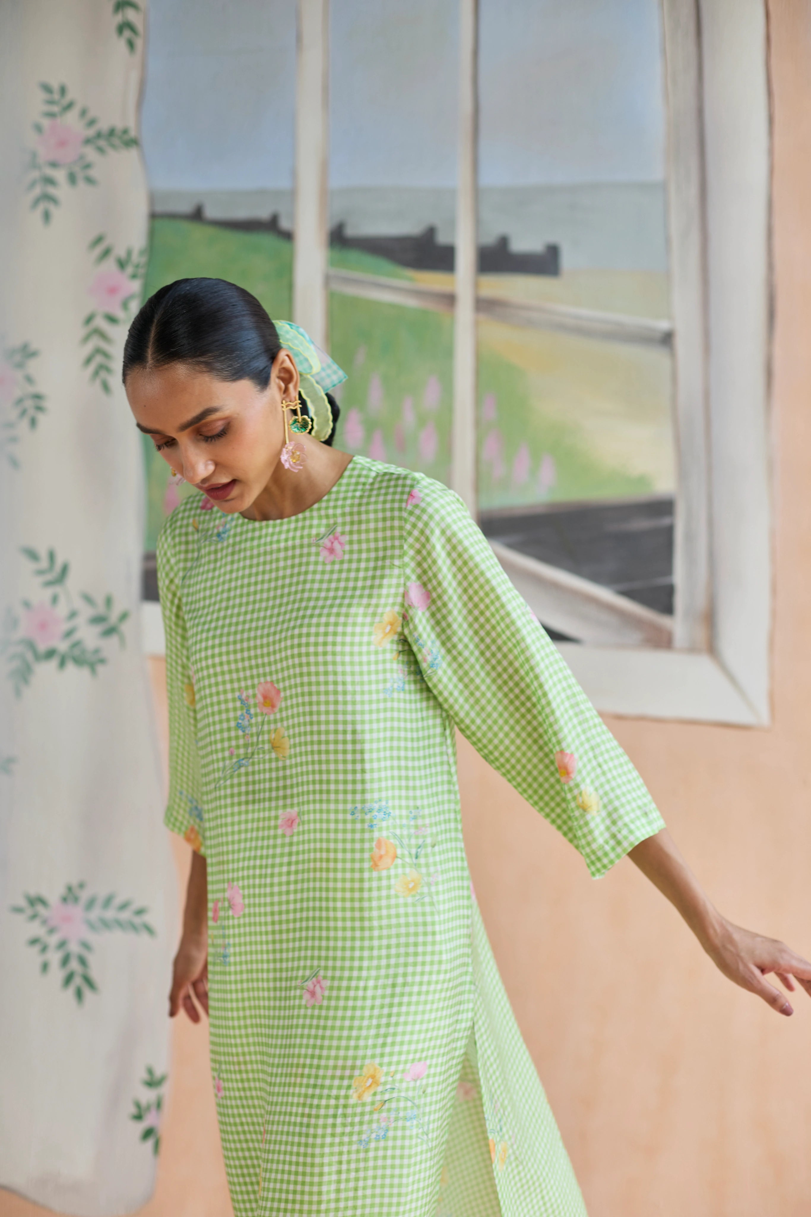 Gentle Pause Long Kurta Set Mulberry Silk