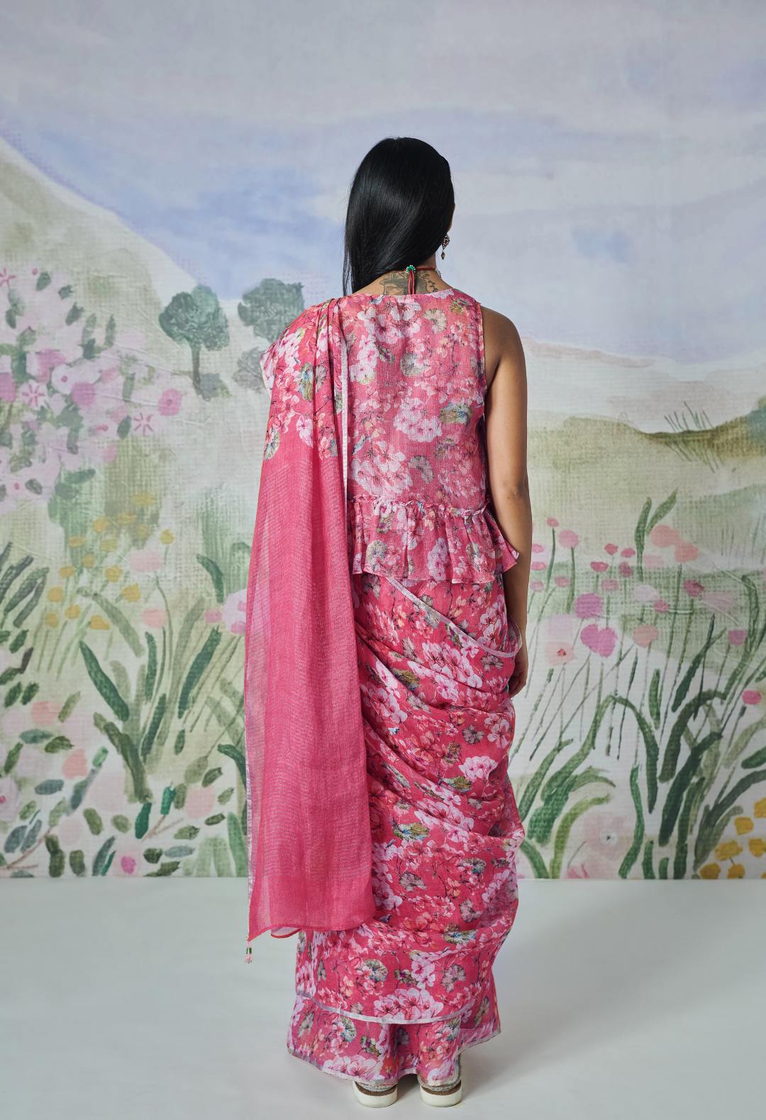 Flower Bed Linen Sari