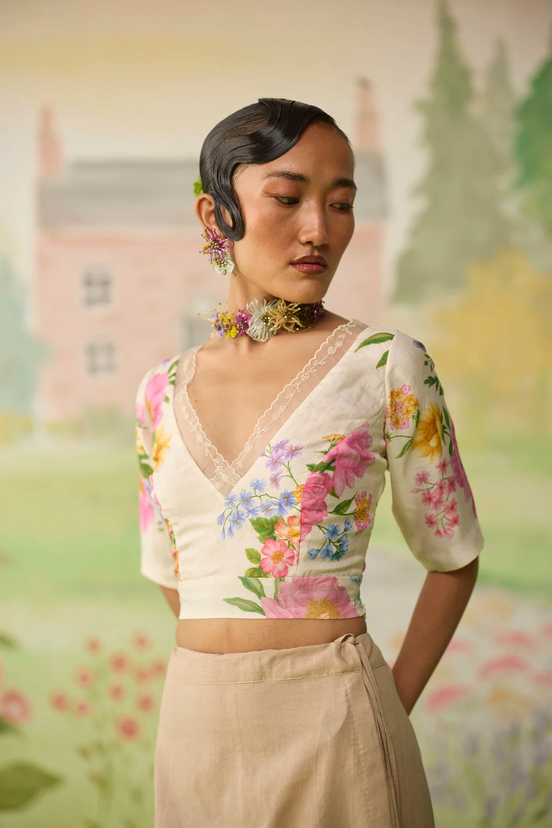 Dew Blouse V Neck Sleeves