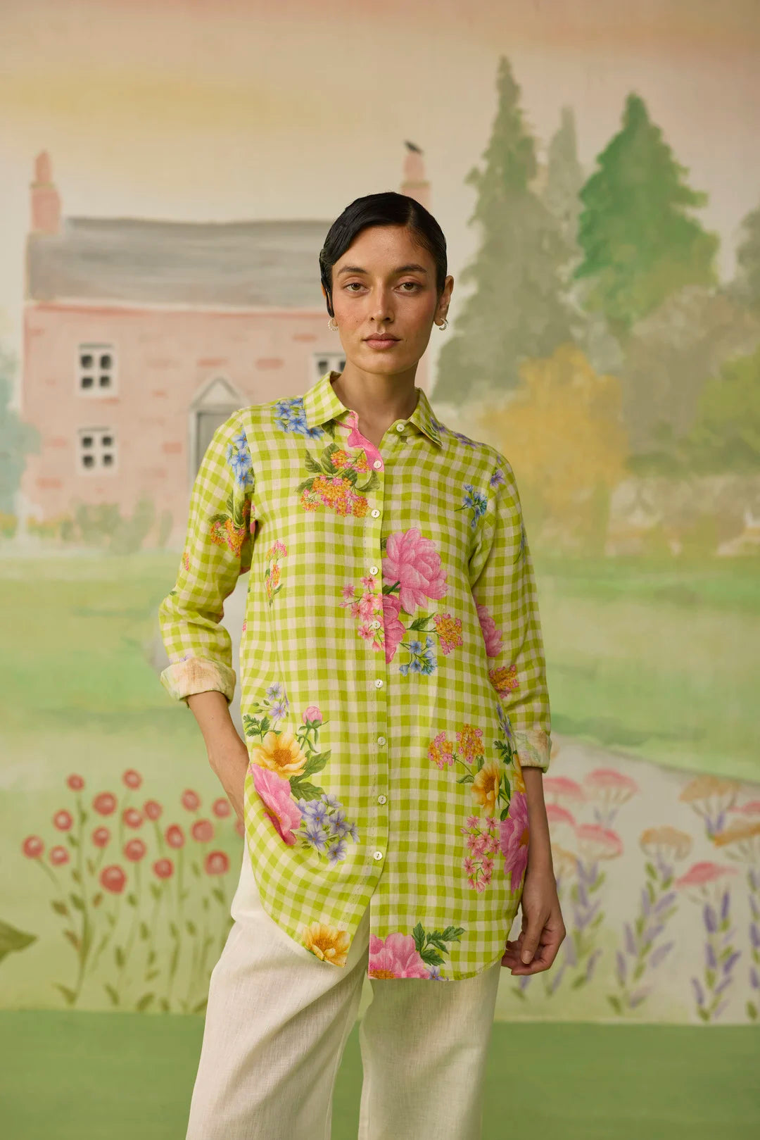 Nice Day Linen Shirt Lime Green
