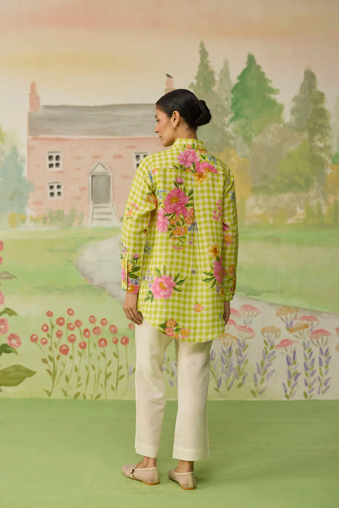 Nice Day Linen Co-ord Set Lime Green