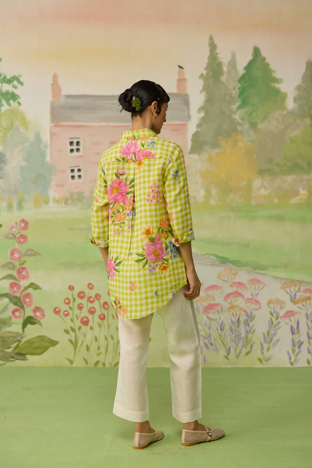 Nice Day Linen Co-ord Set Lime Green