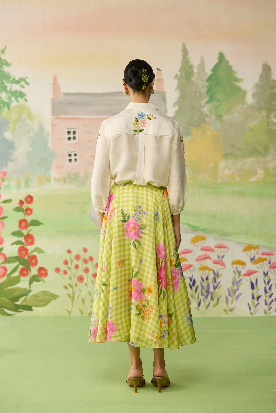 Like a Song Silk Shirt and Skirt Set