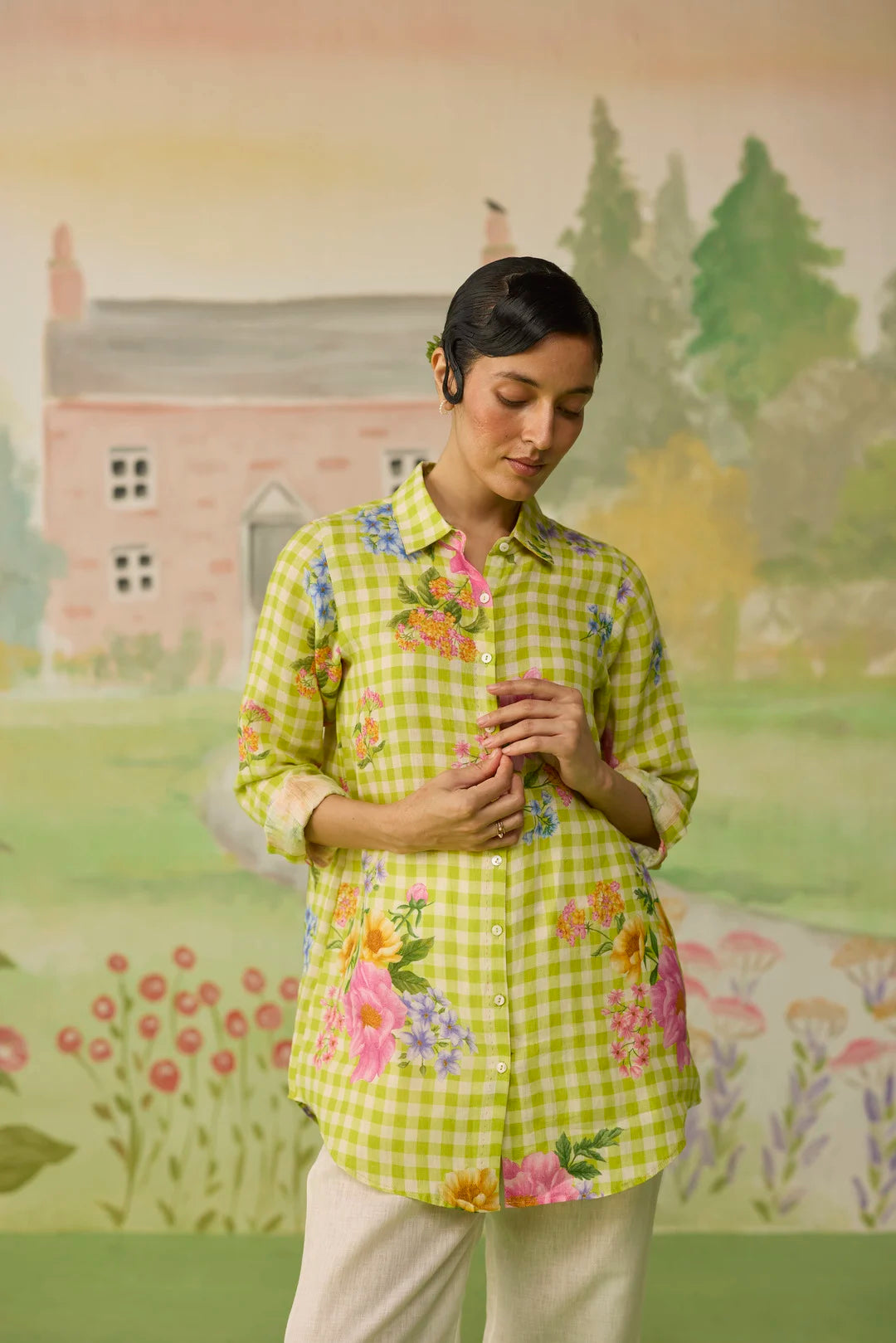 Nice Day Linen Shirt Lime Green
