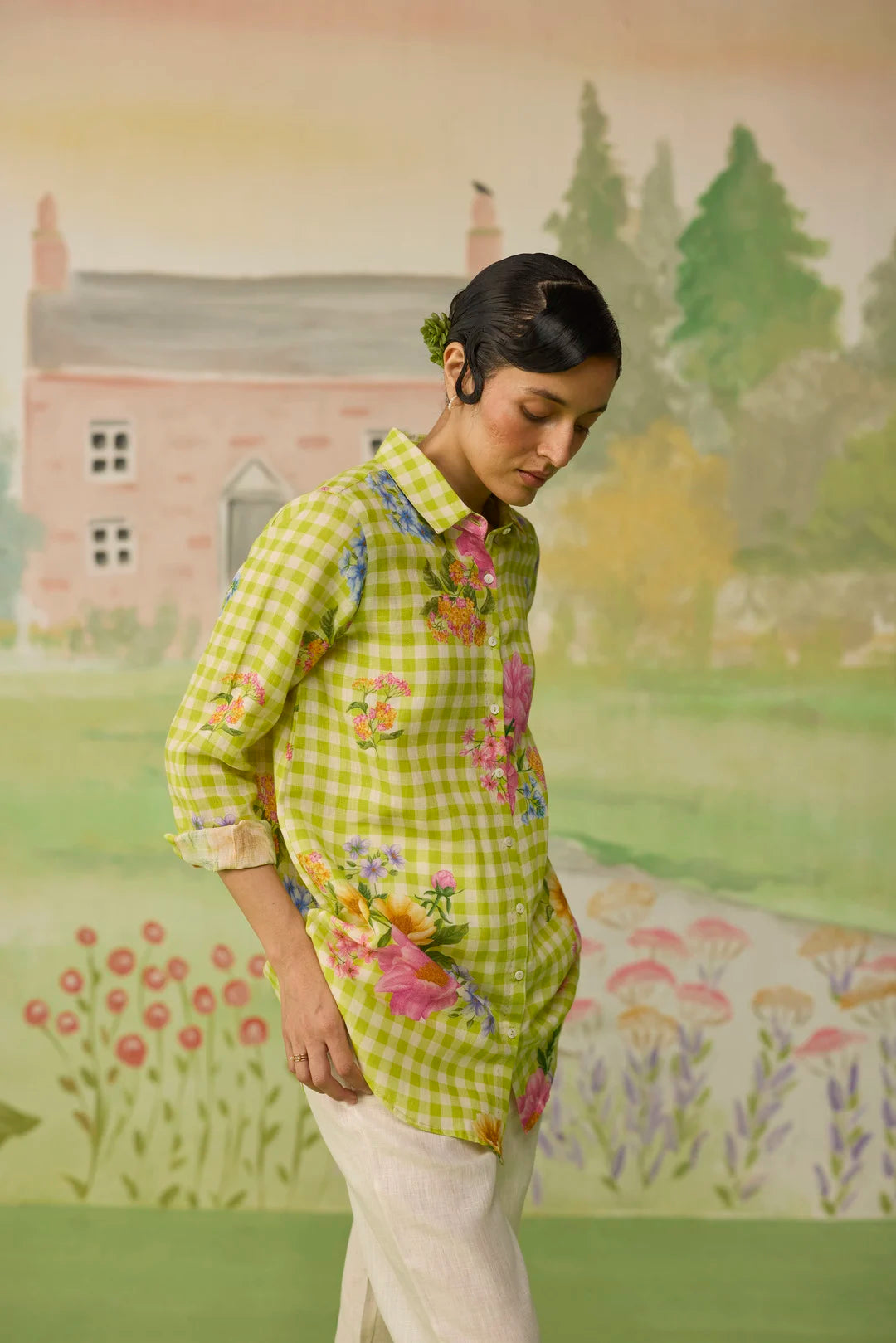 Nice Day Linen Shirt Lime Green