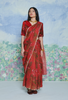Red Linen Sari & Blouse 