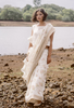 Off white Gulaab Linen Sari