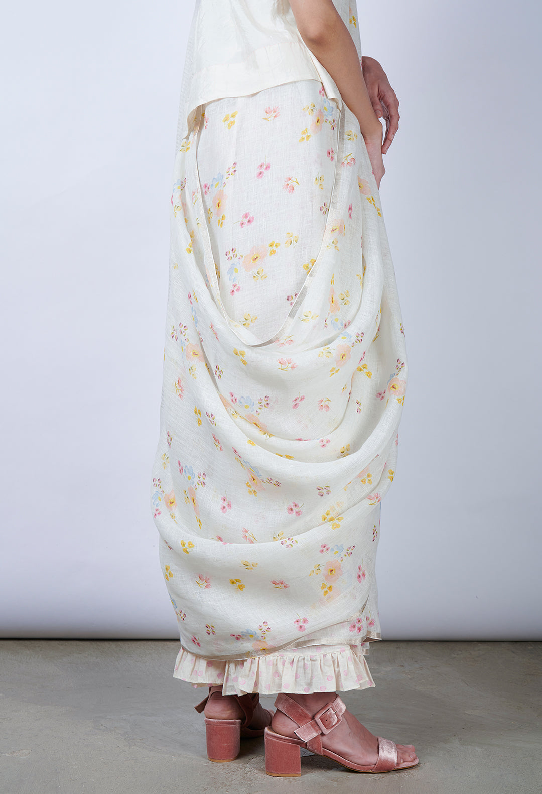 Limoncello Linen Sari