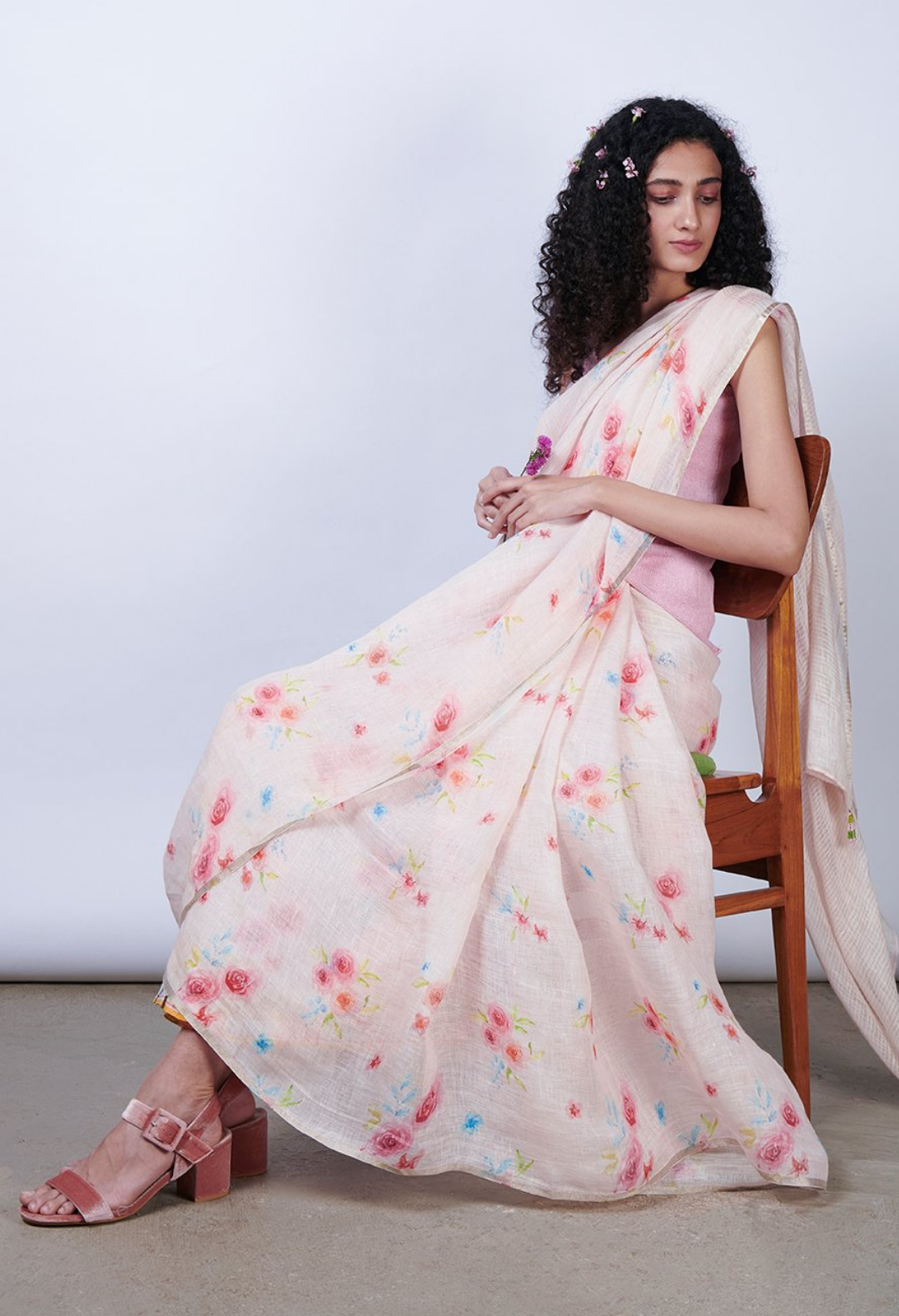 Roseberry Linen Sari