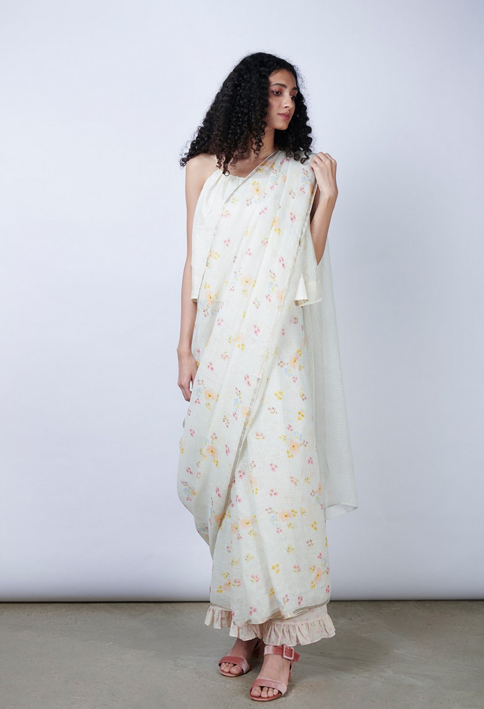 Limoncello Linen Sari