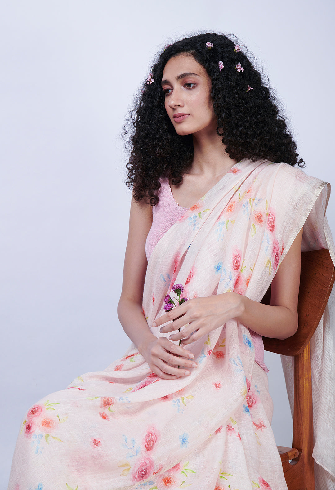 Roseberry Linen Sari