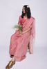Pink Carnation Linen Sari