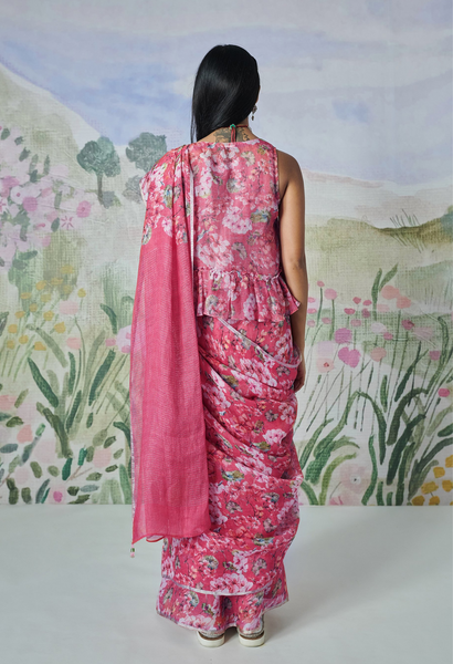 Nadiya Paar Rani Linen Sari