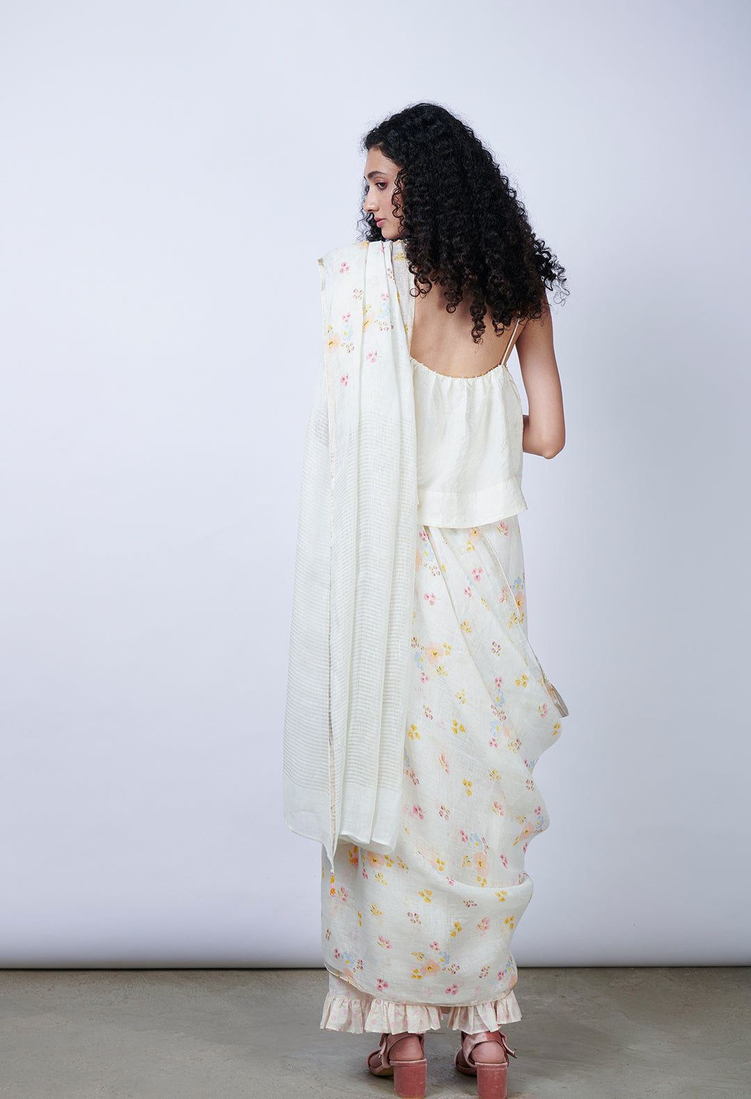 Limoncello Linen Sari