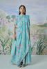 Blue Poppy Linen Sari