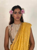 Mustard Patti Linen Sari