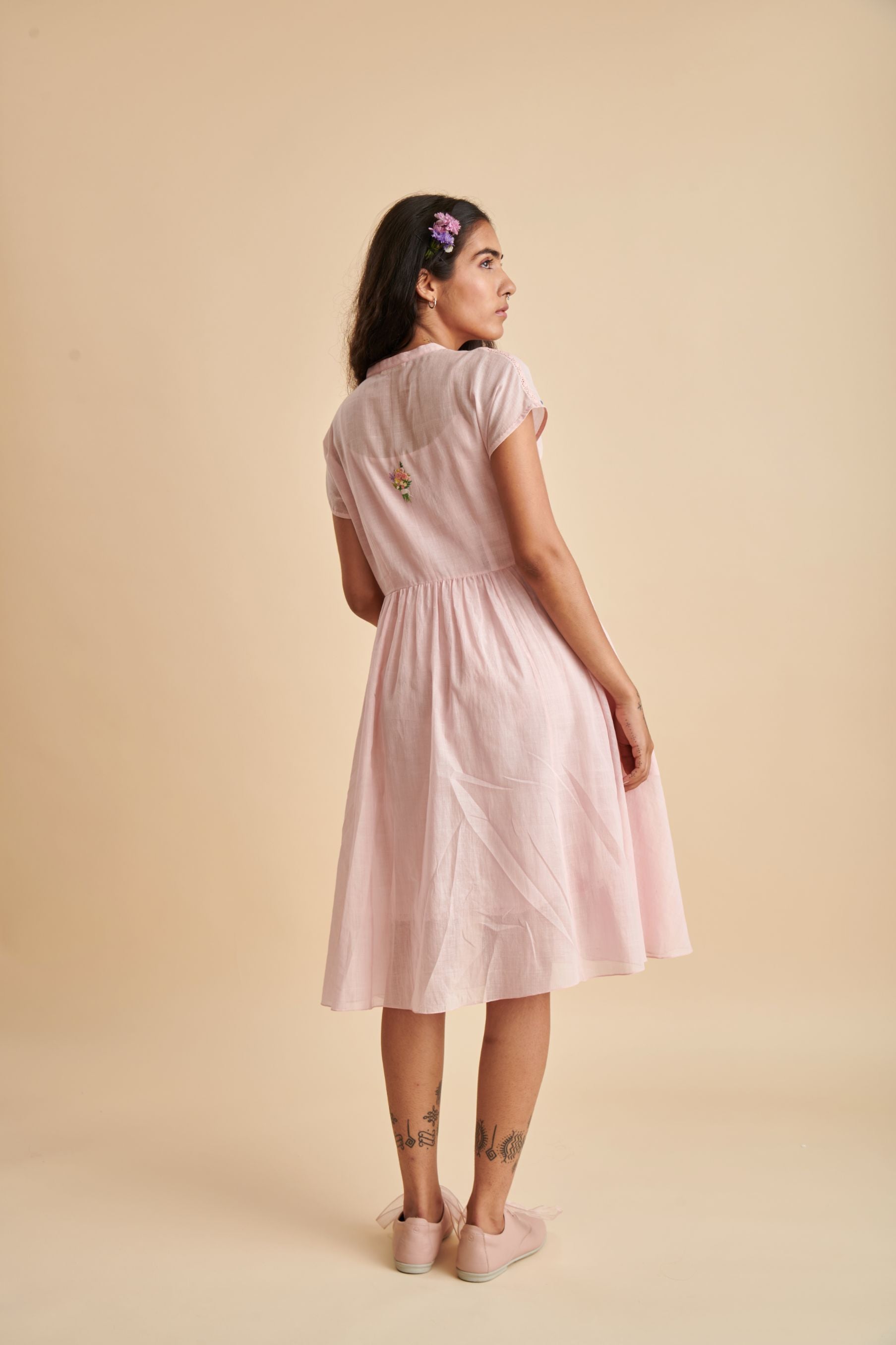 Hazel Midi Dress in Pink