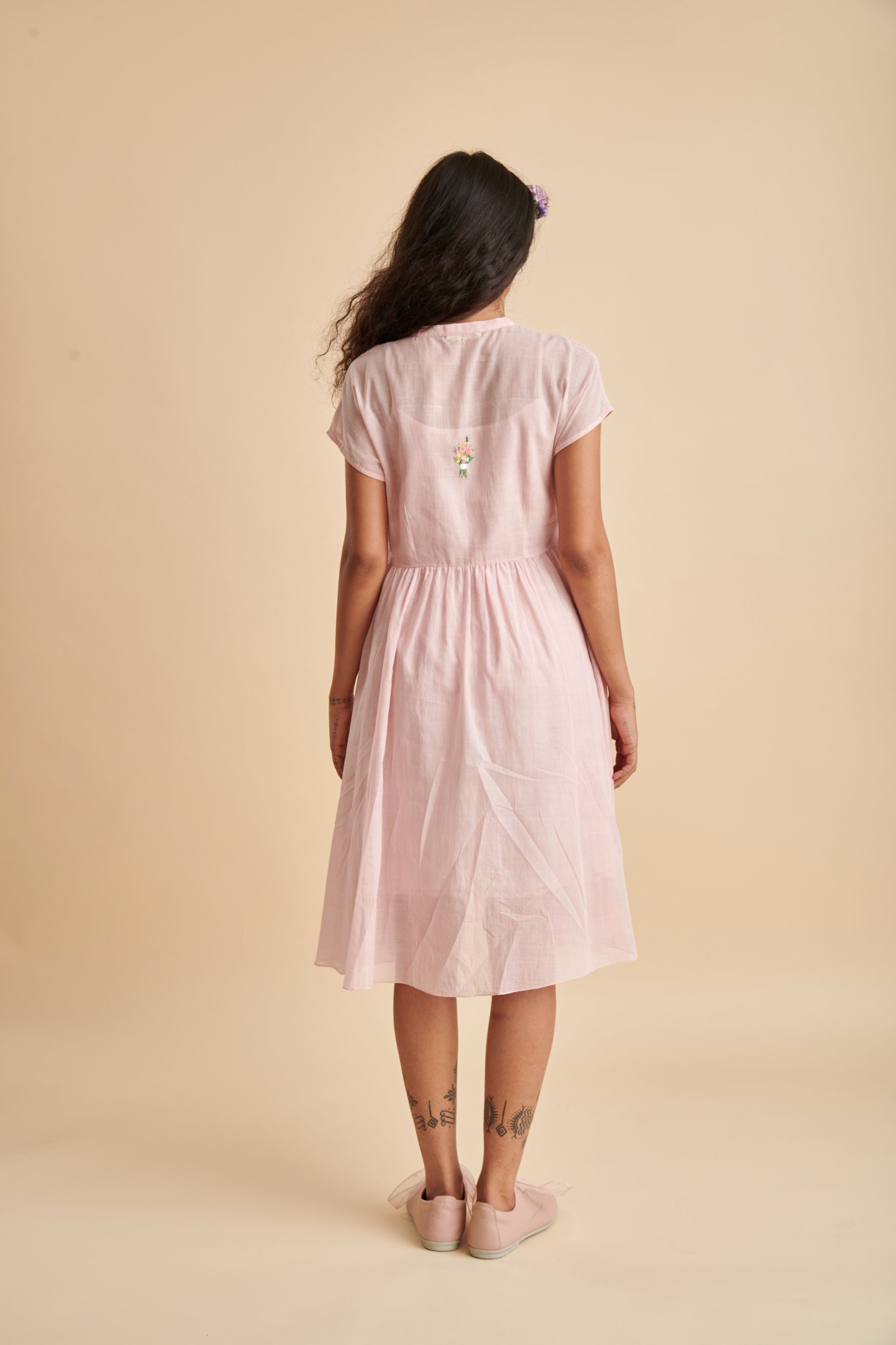 Hazel Midi Dress in Pink