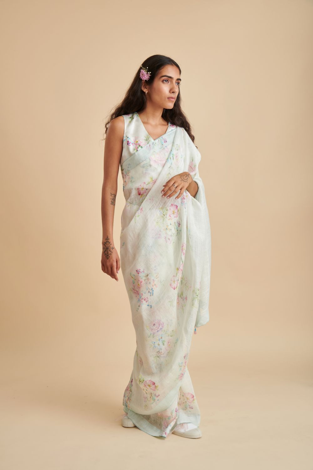 Meadow Linen Silk Sari