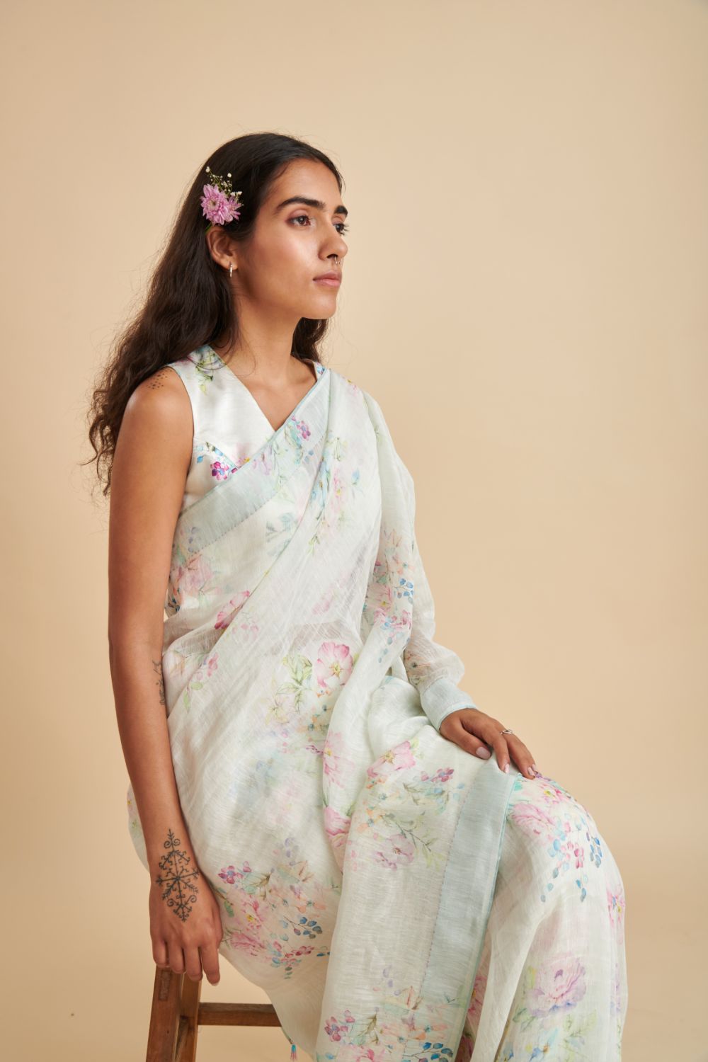 Meadow Linen Silk Sari