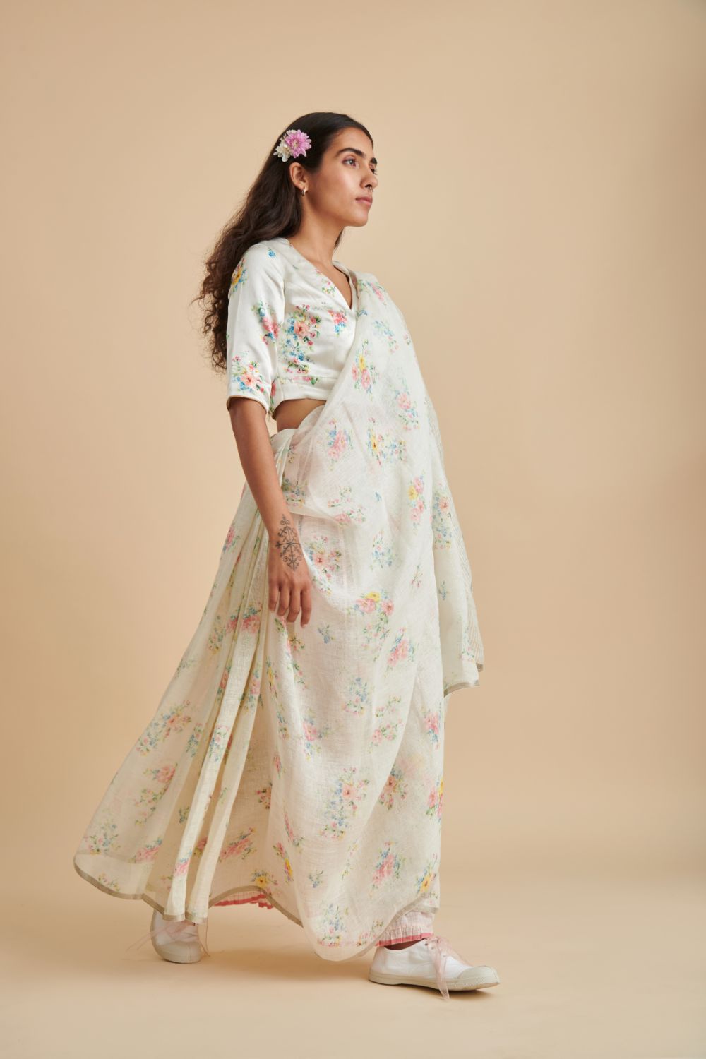 Holly Linen Sari