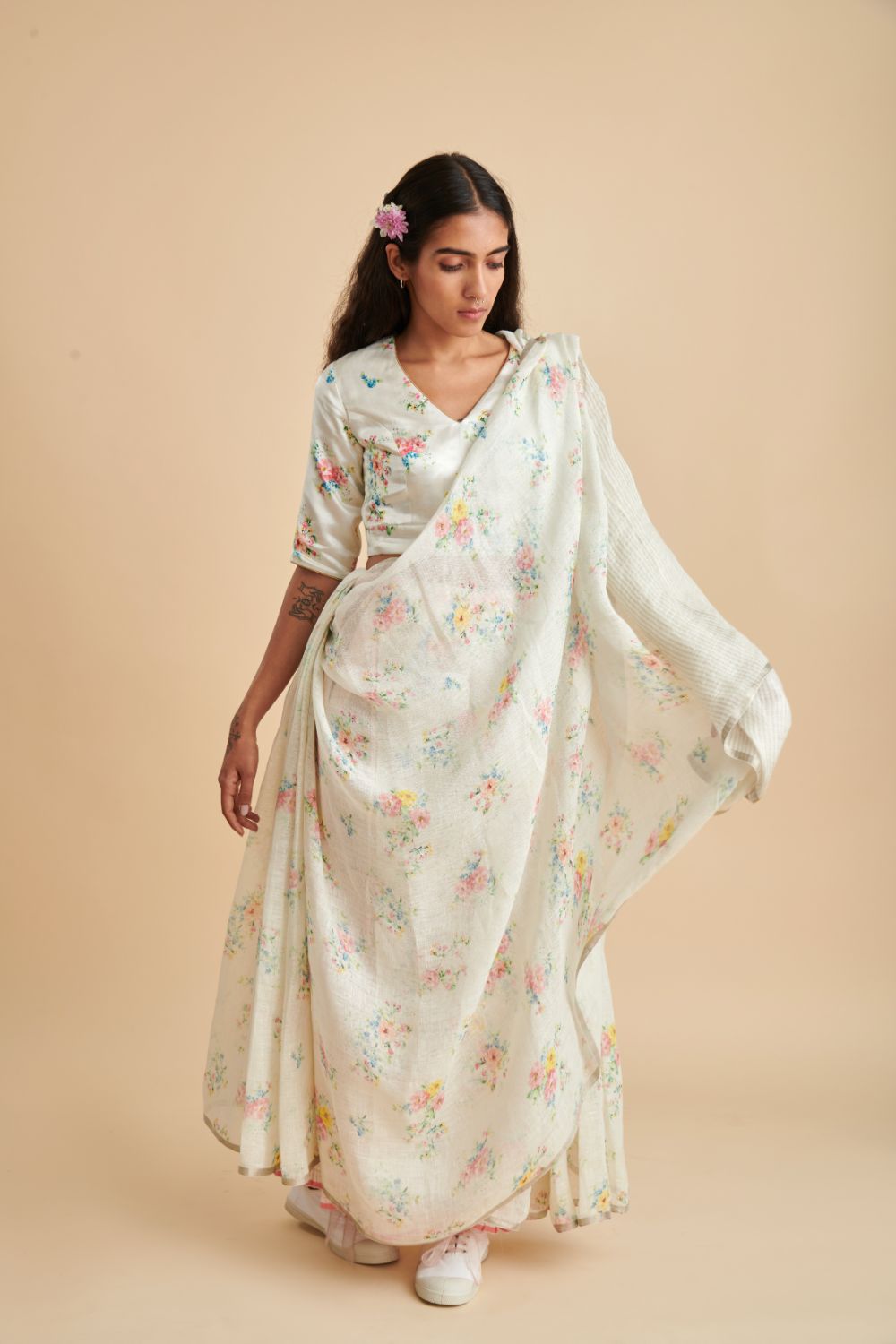 Holly Linen Sari