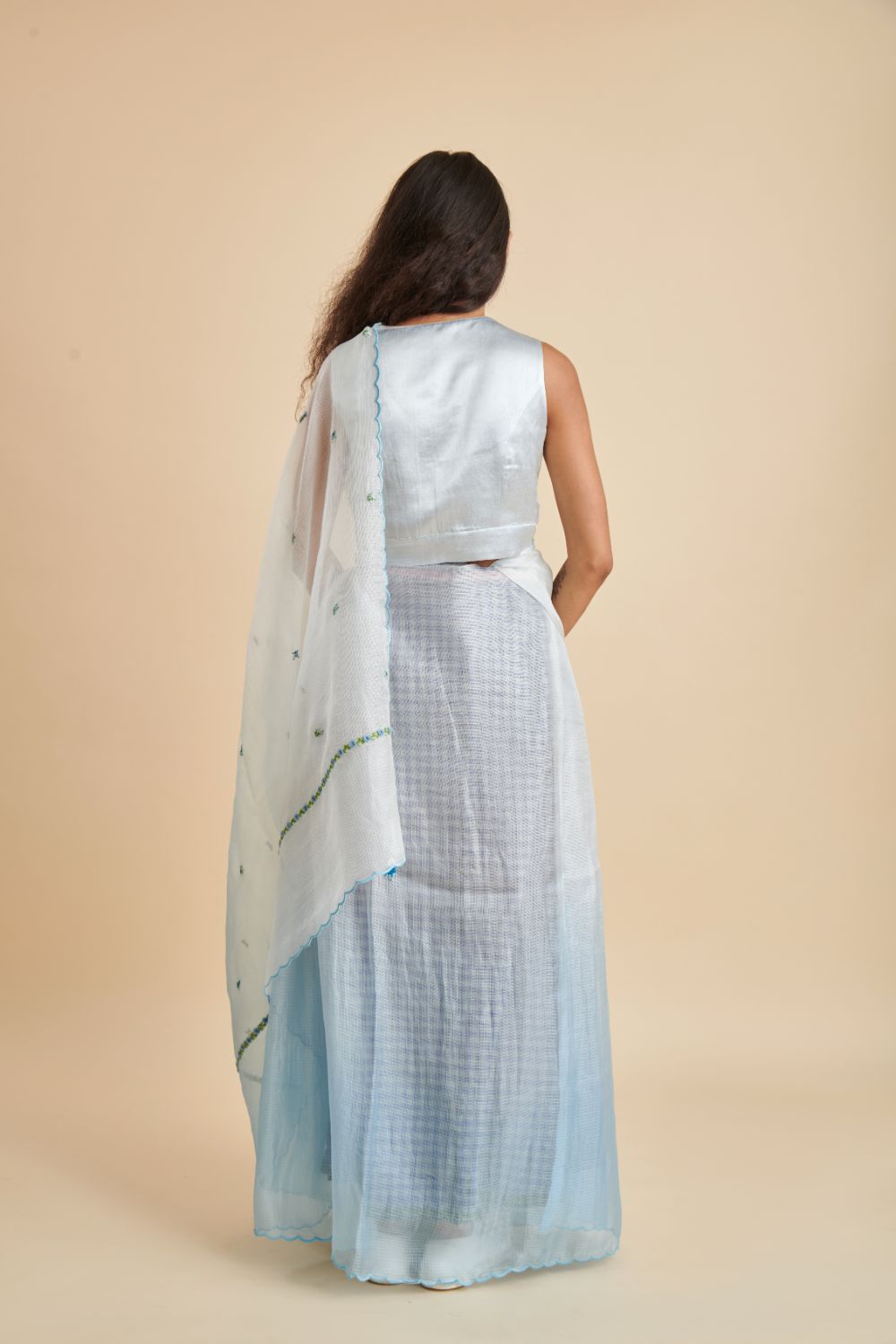 Blue Bell Kota Silk Embroidered Sari