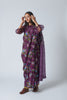 Wine Pansy Silk Linen Sari