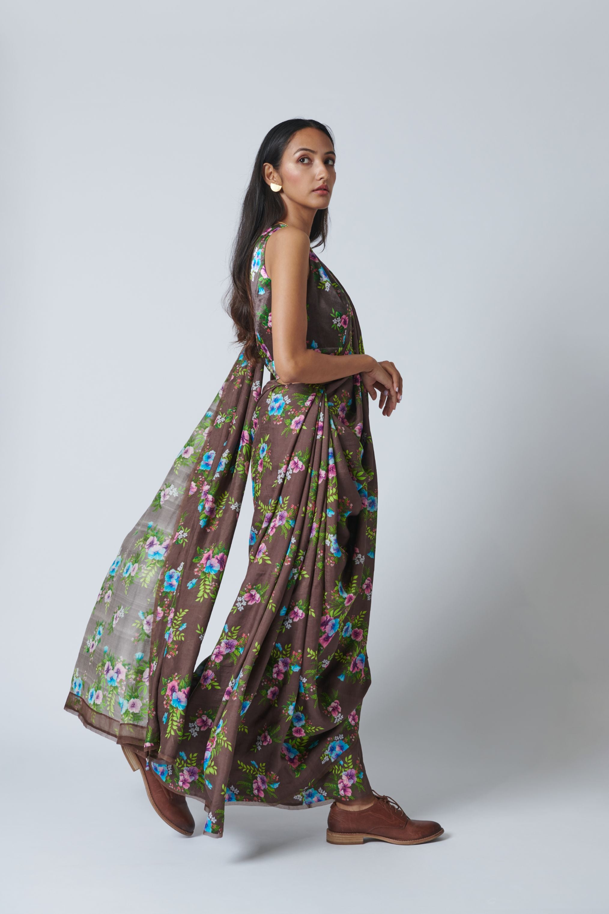 Pansy Mulberry Silk Sari