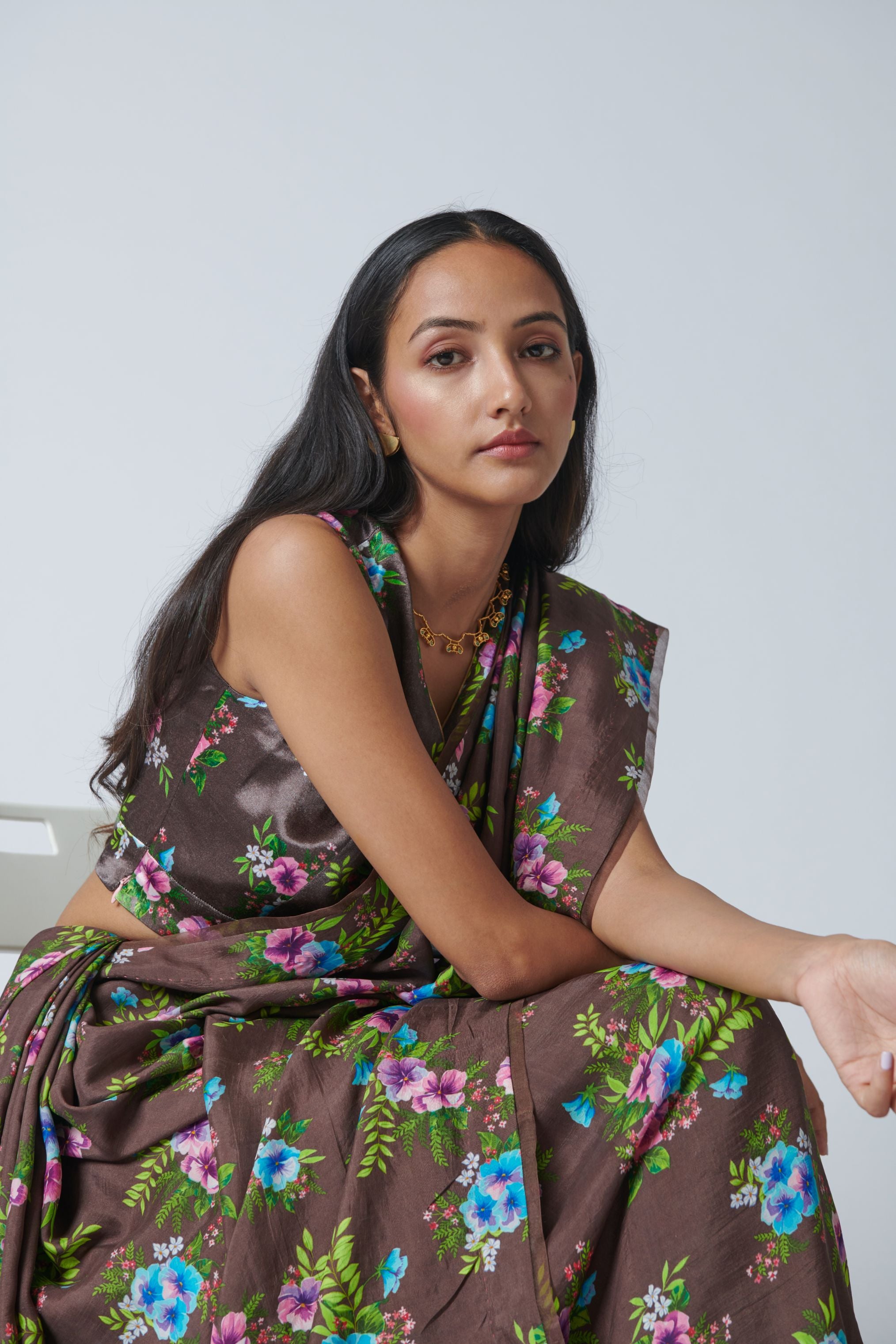 Pansy Mulberry Silk Sari