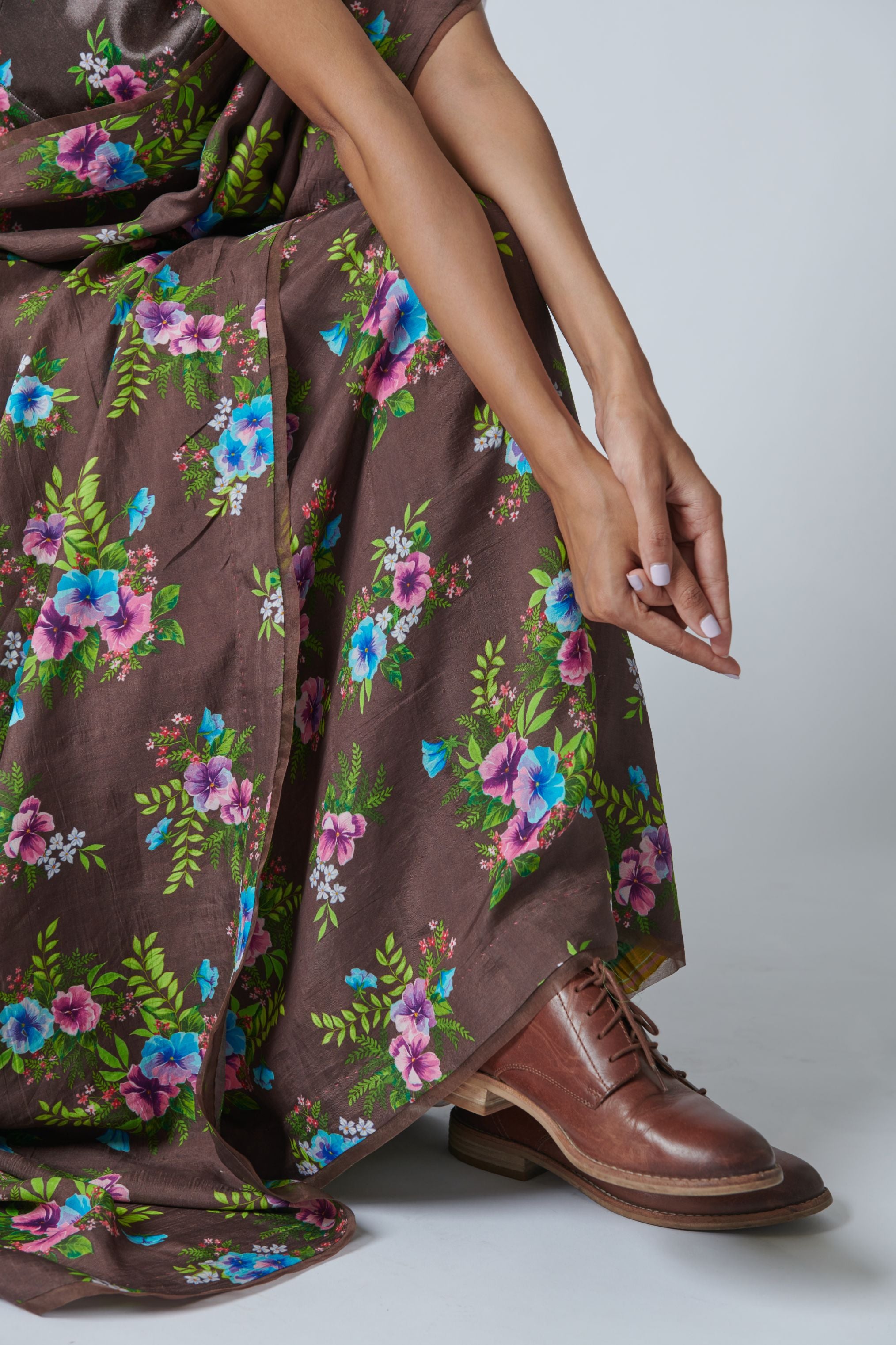 Pansy Mulberry Silk Sari
