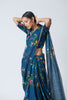 Midnight Trellis Linen Sari