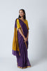 Plum Linen Sari