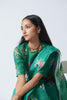 Jade Green Floral Bunch Linen Sari