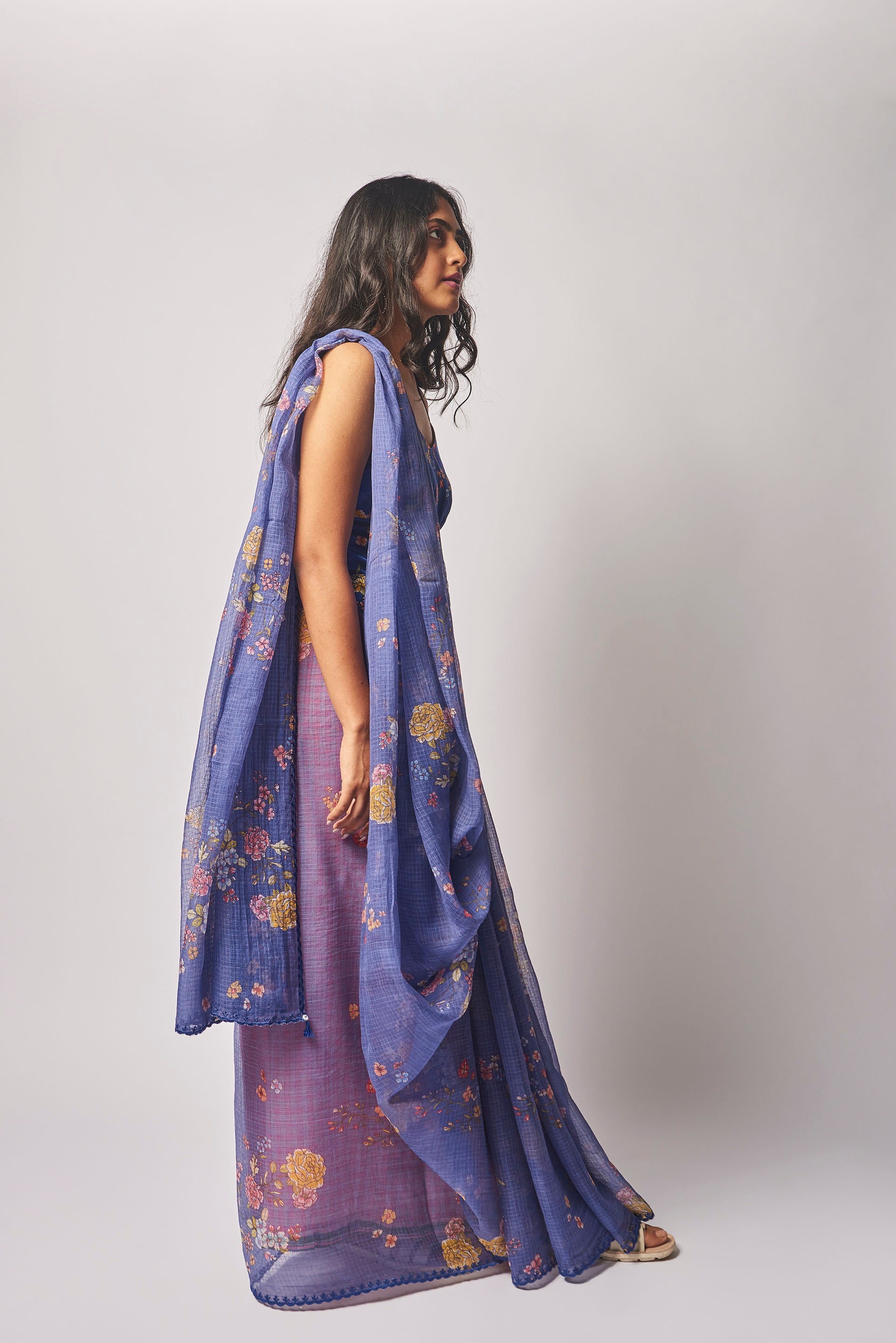 Nadiya Paar Classic Blue Sari