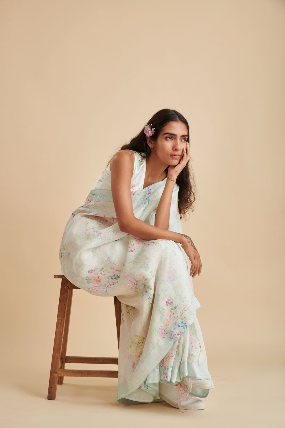 Meadow Linen Silk Sari