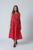 Sunshine Red Linen Dress