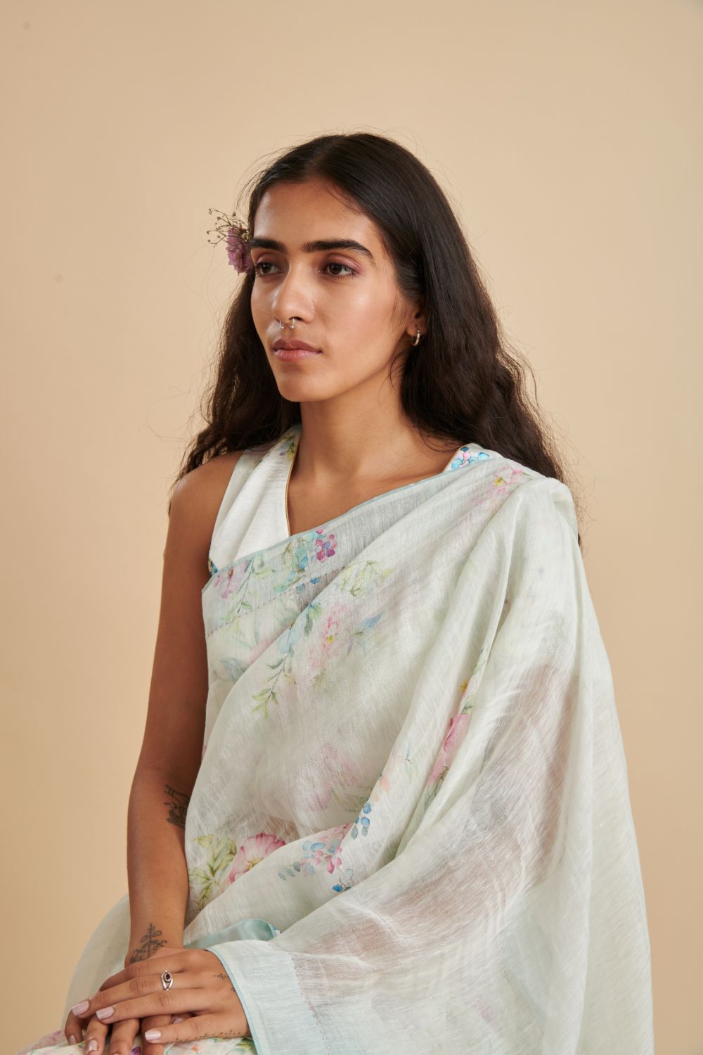 Meadow Linen Silk Sari