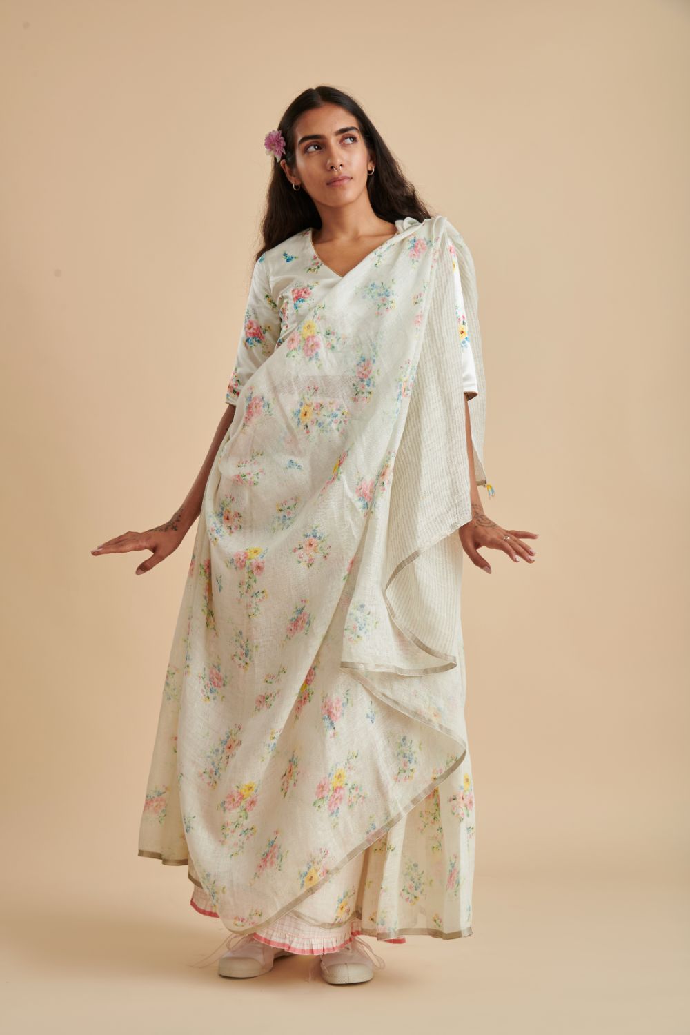 Holly Linen Sari